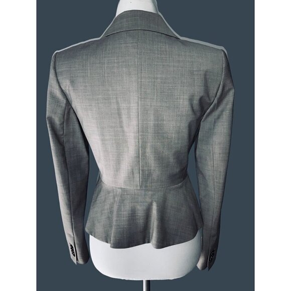 $198 NWT ANN TAYLOR LADIES COLLARED BUTTON LINED LONG SLEEVE LIGHT GRAY BLAZER 2 - Picture 7 of 8